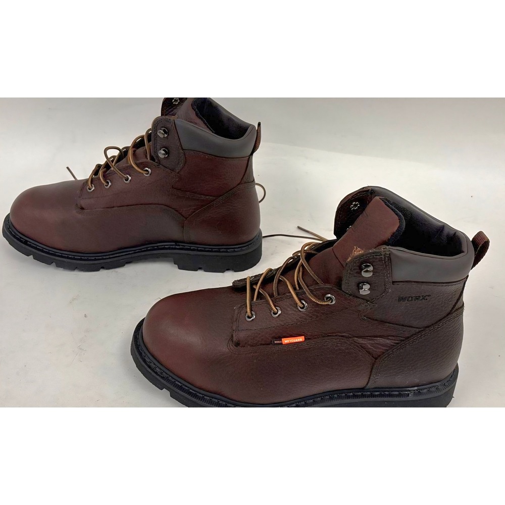 WORX by Red Wing Work Boots Mens 12WW Brown Steel Toe Met Guard EH Leather